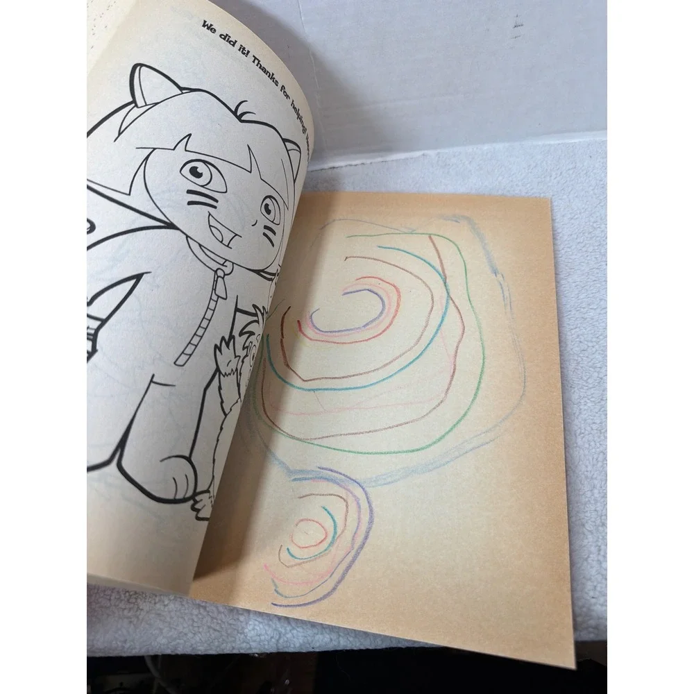 Vintage Golden Books Dora the Explorer Coloring Book Kids 5-in-1 Activity 2004